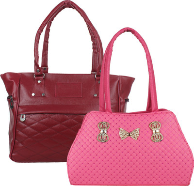 

Fillin Cart Hand-held Bag(Maroon, Pink)