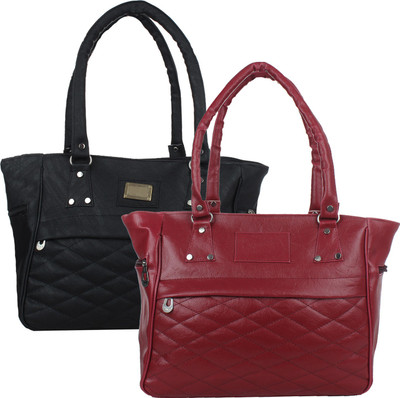

Fillin Cart Hand-held Bag(Maroon, Black), Black;maroon