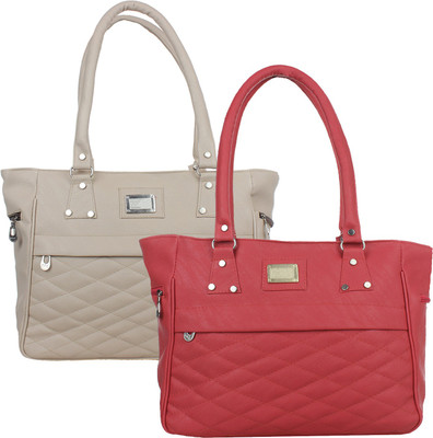 

Fillin Cart Hand-held Bag(Pink, Grey), Grey;pink