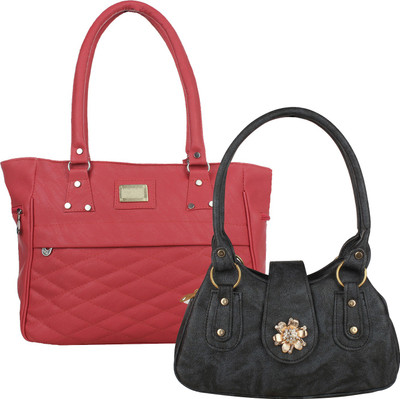 

Fillin Cart Hand-held Bag(Pink, Black), Black;pink