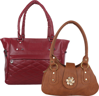 

Element Cart Hand-held Bag(Maroon, Brown), Brown;maroon
