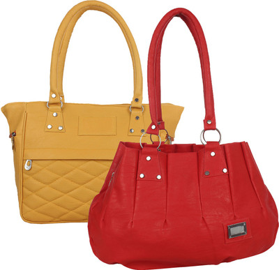 

Fillin Cart Hand-held Bag(Beige, Red)