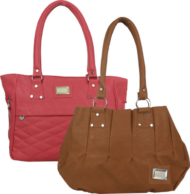 

Element Cart Hand-held Bag(Pink, Brown), Brown;pink