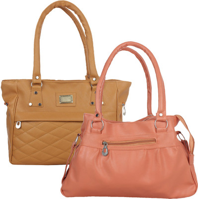 

Element Cart Hand-held Bag(Brown, Beige), Beige;brown
