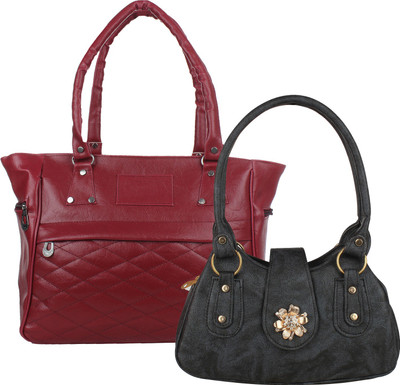 

Element Cart Hand-held Bag(Maroon, Black), Black;maroon
