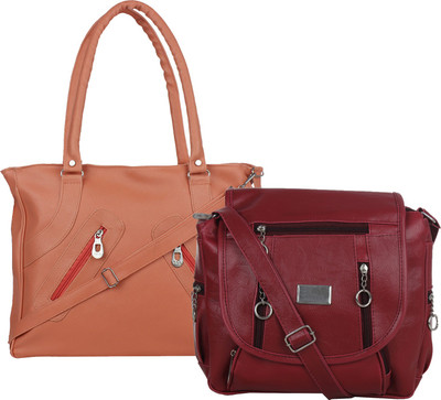 

Element Cart Sling Bag(Tan, Maroon), Maroon;tan