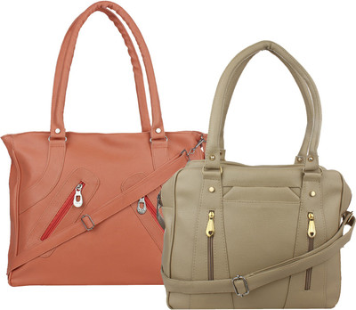 

Element Cart Hand-held Bag(Tan, Beige), Beige;tan