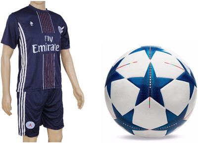 

SportsCorner Combo of Bluestar UEFA Champions League Football (Size-5)with Suit (Jersey + Shorts) Football Kit