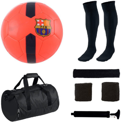 

SportsCorner Combo of FCB Barca Orange/Blue Football (Size-5) with 5 Other items Football Kit