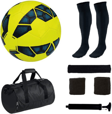 

SportsCorner Combo of Premier League Yellow Football (Size-5) with 5 Other items Football Kit