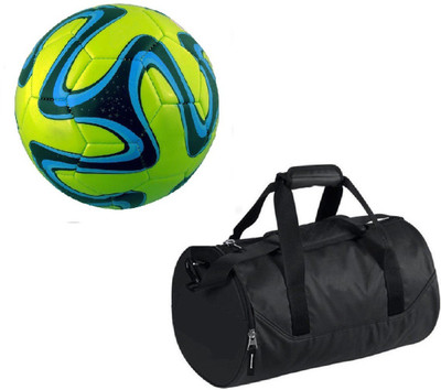 

SportsCorner Combo of Green Brazuca Football (Size-5)with Kit Bag Football Kit