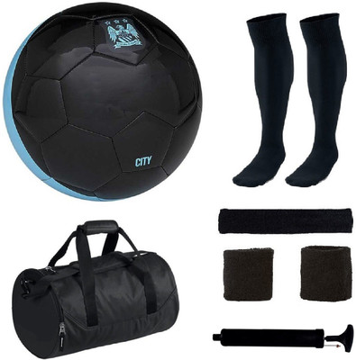 

SportsCorner Combo of Manchestor City Black Football (Size-5) with 5 Other items Football Kit
