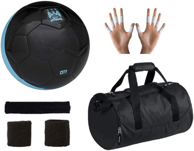

SportsCorner Combo of Manchestor City Black Football (Size-5), Kit Bag & Supporters Football Kit