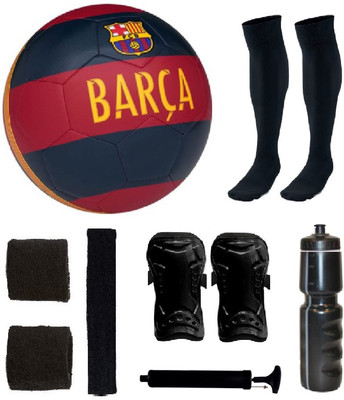 

SportsCorner Combo of Barca Blue/Red Football (Size-5) & Kit of 5 Other items Football Kit