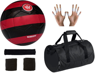 

SportsCorner Combo of Western Sydney Wanderers Red/Black Football (Size-5), Kit Bag & Supporters Football Kit