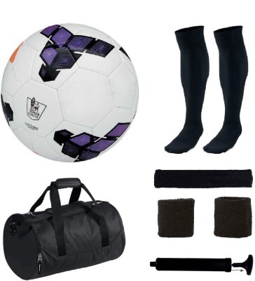 

SportsCorner Combo of Premier League Purple Football (Size-5) with 5 Other items Football Kit