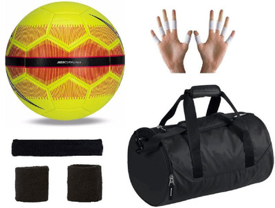 

SportsCorner Combo of Yellow/Red Football (Size-5), Kit Bag & Supporters Football Kit