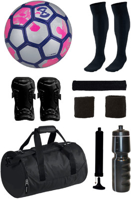 

SportsCorner Combo of Strike X Silver/Pink Football (Size-5) with 7 Other items Football Kit