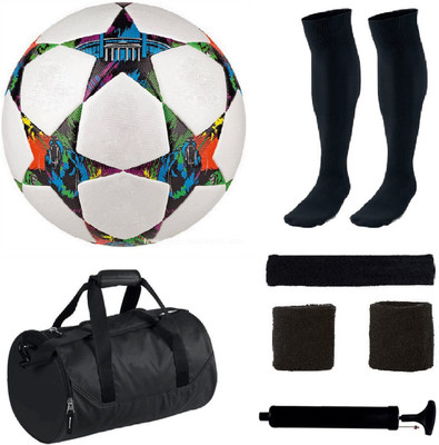 

SportsCorner Combo of Multistar UEFA Champions League Football (Size-5)with 5 Other items Football Kit