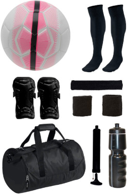 

SportsCorner Combo of Mercurial Veer White/Pink Football (Size-5) with 7 Other items Football Kit