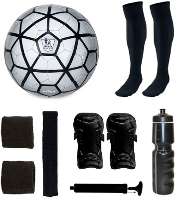

SportsCorner Combo of Strike Silver Football (Size-5) & Kit of 5 Other items Football Kit