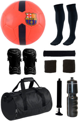 

SportsCorner Combo of FCB Barca Orange/Blue Football (Size-5) with 7 Other items Football Kit