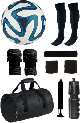 

SportsCorner Combo of Brazuca Blue Football (Size-5)with 7 Other items Football Kit