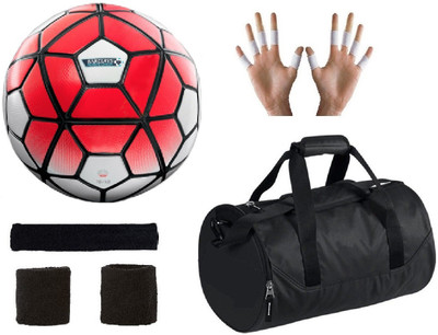 

SportsCorner Combo of Barclays Red/White Football (Size-5), Kit Bag & Supporters Football Kit