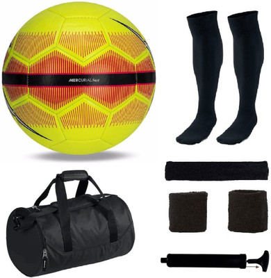 

SportsCorner Combo of Yellow/Red Football (Size-5) with 5 Other items Football Kit