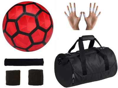 

SportsCorner Combo of Duro Red Football (Size-5), Kit Bag & Supporters Football Kit