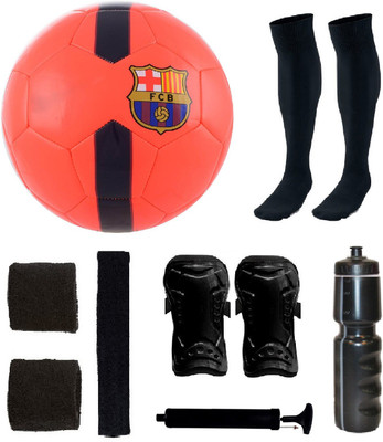 

SportsCorner Combo of FCB Barca Orange/Blue Football (Size-5) & Kit of 5 Other items Football Kit
