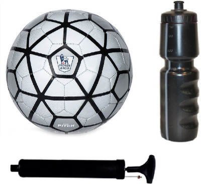 

SportsCorner Kit of Strike Silver Football (Size-5) with Air Pump & Sipper Football Kit