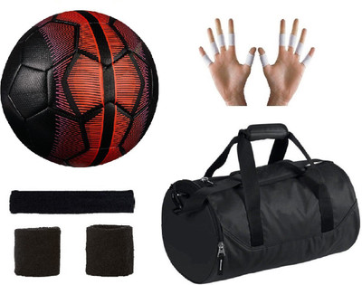 

SportsCorner Combo of Mercurial Black Football (Size-5), Kit Bag & Supporters Football Kit