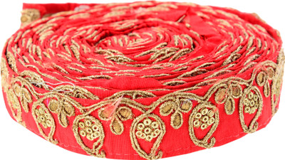 

Fabric and Lace LC95748_A Multicolours Machine Made Embroidery Lace Reel(Pack of 1)
