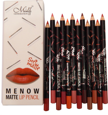

Menow matte lip pencil set of 12 colors(multicolor)