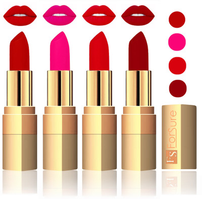 

Forsure Golden Velvet Matte Lipstick(Coffee,Pink,Soft Red,Maroon, 14 g)