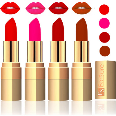 

Forsure Velvet Matte Lipstick(Sweet Red,Peach,Coffee,Brown, 14 g)