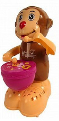 

Baby Tintin Happy Drummer With Toy Light, Music and 360 degree Rotation Toys (Monkey Drummer)(Multicolor)
