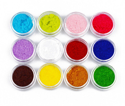 

Imported 12 Colors Flocking Velvet Powder Glitter Pigment Set for Nail Art(Multi-color)