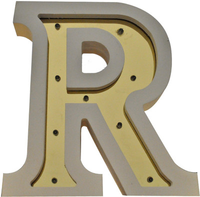 

EZ Life Monogram Light - Alphabet LED Light For Home Wall Decor - Alphabet R Decoration - Gold & White LED Light For Home Wall Decor(Gold)