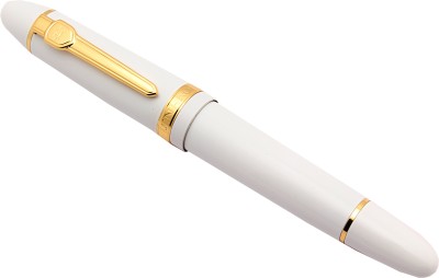 Ledos Jinhao Masterpiece White Heavy Big Pen Gold Trim Gift for Office Roller Ball Pen(Blue)