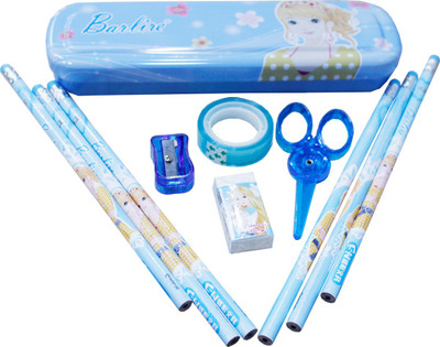 

Toys Factory Barbie Serier Cartoon Art Plastic Pencil Box(Set of 1, Blue)