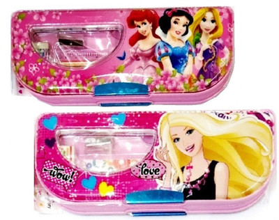 

S2KCrafts S2KC-1133 Princess Barbies Stationery kit inside the box Art Plastic Pencil Boxes(Set of 2, Pink, Pink)