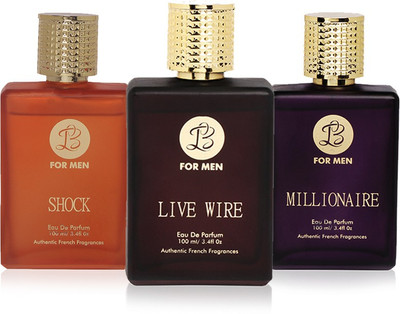 

LB Perfume LB LIVEWIRE, LB SHOCK AND LB MILLIONAIRE PERFUME FOR MEN 100 ML EDP(PACK OF 3) Eau de Parfum - 25 ml(For Men)