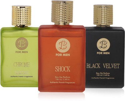 

LB Perfume LB SHOCK, LB BLACK VELVET AND LB CHROME PERFUME FOR MEN 100 ML EDP(PACK OF 3) Eau de Parfum - 25 ml(For Men)