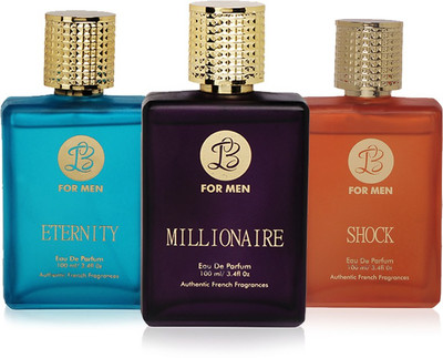 

LB Perfume LB MILLIONAIRE, LB ETERNITY AND LB SHOCK PERFUME FOR MEN 100 ML EDP(PACK OF 3) Eau de Parfum - 25 ml(For Men)