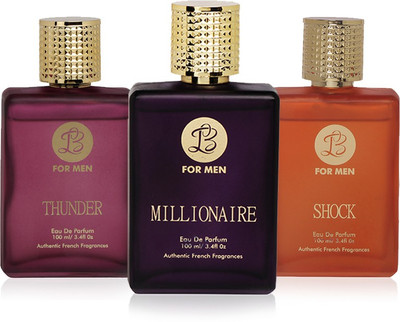 

LB Perfume LB MILLIONAIRE, LB SHOCK AND LB THUNDER PERFUME FOR MEN 100 ML EDP(PACK OF 3) Eau de Parfum - 25 ml(For Men)