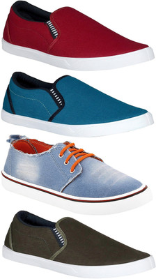

Chevit Combo Pack of 4 Casual Shoes (Sneakers Shoes) Loafers For Men(Multicolor
