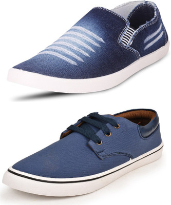 

Trenqs Slip On Sneakers For Men(Multicolor, Blue