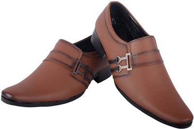 Anshul Fashion Burnished Black color Slip-On Office and Corporate Slip On For Men Slip On For Men(Brown)